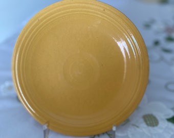 Vintage Homer Laughlin Fiestaware Fiesta, Collectible 6 in. Round Saucer for Footed Cup, Original Classic Yellow,  1940's