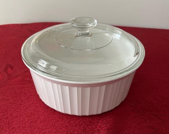 Vintage Corningware französische weiße Auflaufform-Backform, F-1-B, 2.5L, 2 1/2 Qt.