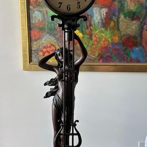 Art Nouveau, Nude Woman Crosa Goddess of Time Pendulum Clock