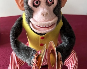 Vintage Musical Jolly Chimp With Box Daishin CK (japan) Monkey