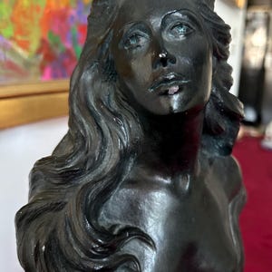 Austin Productions “Camille” by Alice Heath Bronzed Woman Bust Sculpture 1990