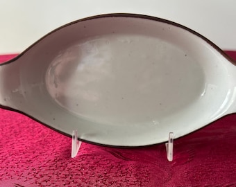 60s Danish Modern DANSK Niels Refsgaard BROWN MIST Au Gratin Baker Mid Century