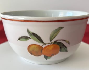 Royal Worcester Evesham Puddingschale mit Goldrand, 14,9 cm (5-7/8 Zoll), mit Fruchtmotiv, aus England