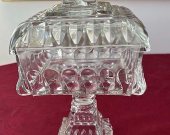 Caja para dulces con tapa de porcelana EAPG de la marca Grandma Core, circa siglo XIX, para pasteles de boda, 7 libras. 7 onzas.