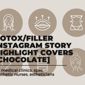 30 Instagram Story Highlight Covers für Medical Spa, Ästhetiker, Hautpflege ästhetische Krankenschwester, Botox und Fillers Clinic, IG Story Covers, Choco