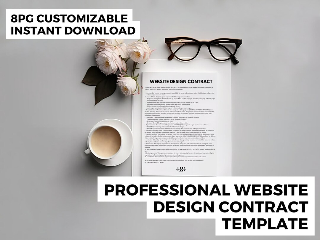 Web Design Contract Example Contract for Website Designer, Instant Digital Download, Web Design ...