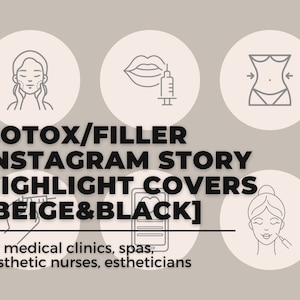 30 Instagram Story Highlight Covers für Medical Spa, Ästhetiker, Hautpflege Ästhetische Krankenschwester, Botox and Fillers Clinic, IG Story Covers, Beige