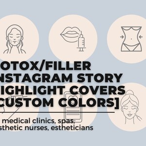 30 Instagram Story Highlight Covers für Medical Spa, Ästhetiker, Hautpflege ästhetische Krankenschwester, Botox und Füller, IG Story, 2 Farben