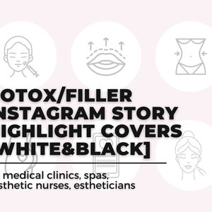 30 Instagram Story Highlight Covers für Medical Spa, Ästhetiker, Hautpflege ästhetische Krankenschwester, Botox und Fillers Clinic, IG Story Cover, Weiß