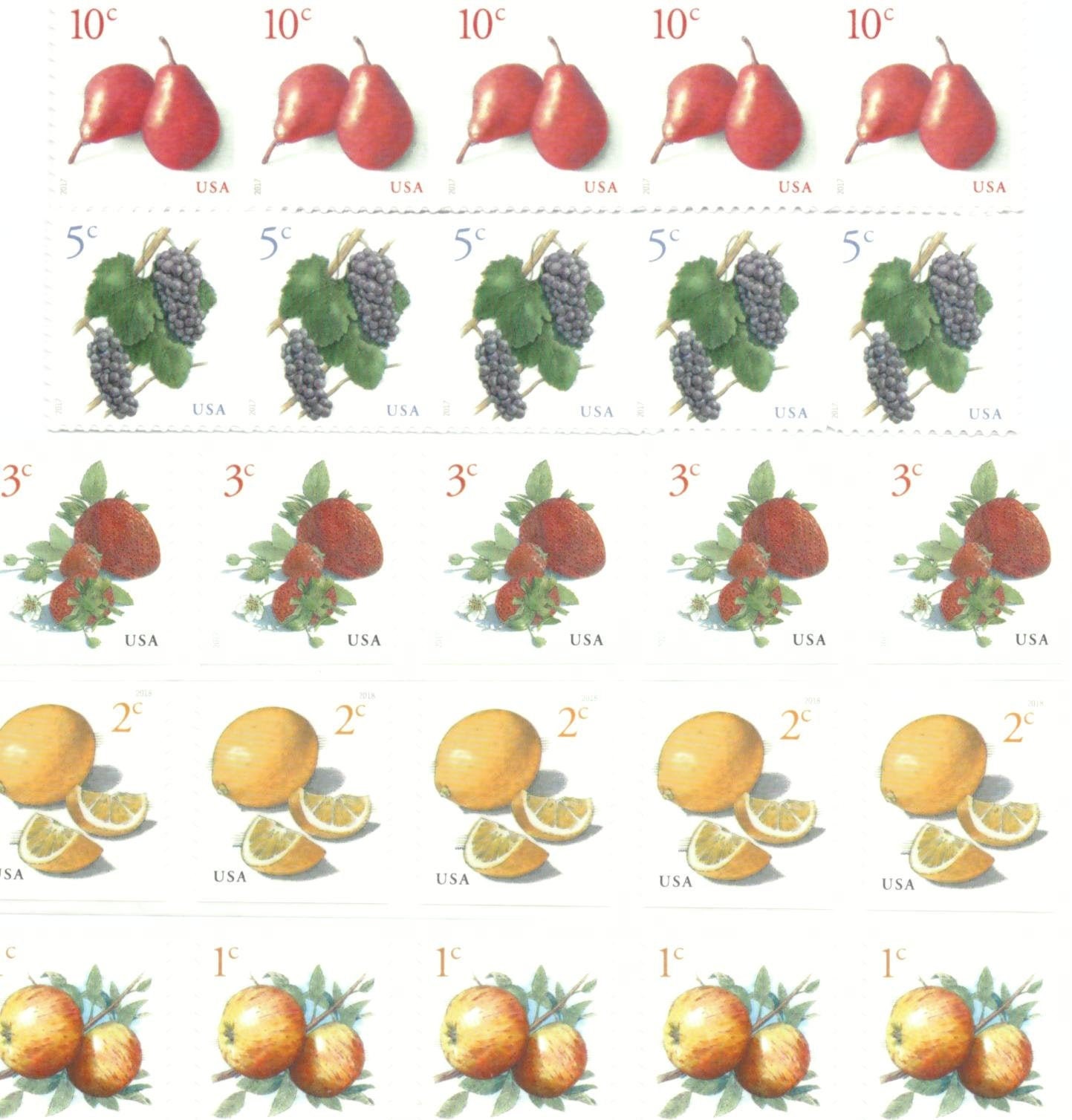 USPS Fruit Series Stamps 1c 2c 3c 5c 10c Etsy