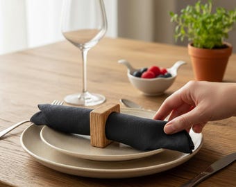 Wooden Napkin Ring, Boho Napkin Ring, Naturel Wooden Napkin Ring, Kitchen Decor, Oak Wooden Napkin Ring, Boho Table Decor