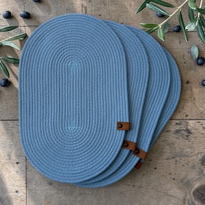Colorful Cotton Rope Placemat, Oval Cotton Rope Placemat, Cotton Rope Oval Cotton Rope Placemat, Handmade Cotton Rope Coaster