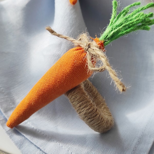 Easter Napkin Rings, Carrot Napkin Ring, Cloth Carrot Napkin Holder, Easter Table Decor, Easter Kitchen Decor, Easter Carrot Table Decor