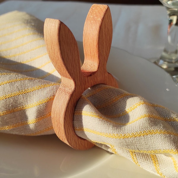 Easter Bunny Rabbit Napkin Rings, Easter Bunny Ears Wood Napkin Rings, Wooden Napkin Holder, Easter Table Decor, Easter Party Table Decor