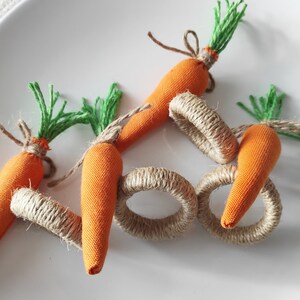 Easter Napkin Rings, Carrot Napkin Ring, Cloth Carrot Napkin Holder, Easter Table Decor, Easter Kitchen Decor, Easter Carrot Table Decor image 10