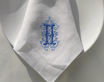 Personalized Monogrammed Napkins, Custom Linen Napkins, Monogrammed Linen Dinner Napkins Embroidered, Wedding Napkins