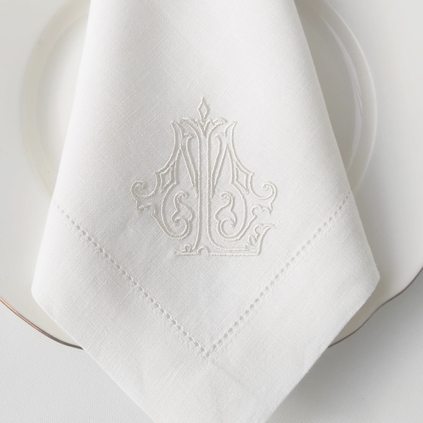 Doppel Buchstaben Monogramm Leinen Servietten, Antique Chic Monogramm Leinen Servietten, Antique Chic Hochzeit Servietten, Benutzerdefinierte Hochzeit Leinen Serviette