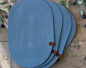 Oval Cotton Placemat, Handmade Rope Placemat