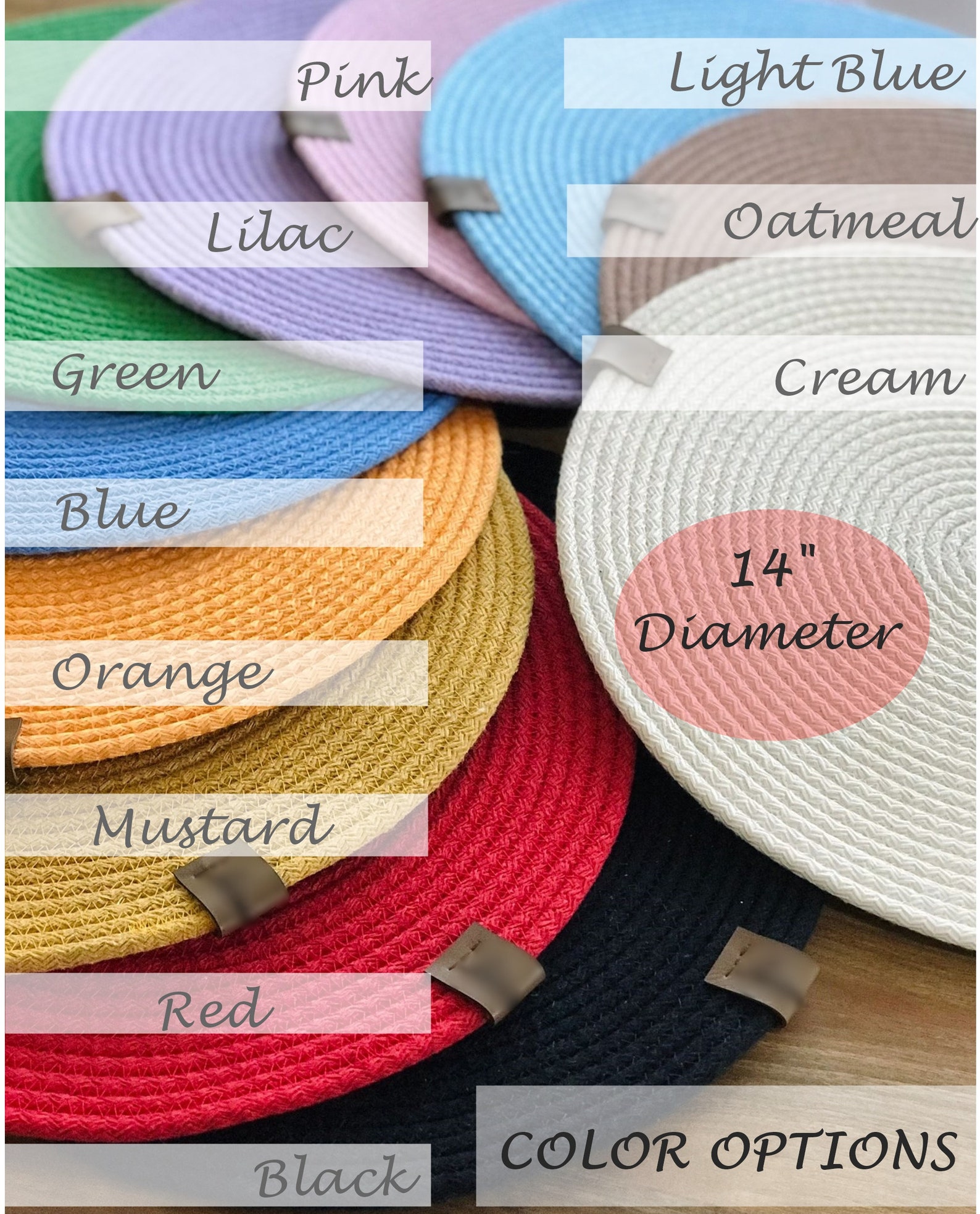Cotton Placemat Colorful Rope Placemat Cotton Rope Placemat Etsy