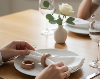 Wooden Napkin Ring, Beech Wood Square Napkin Ring, Oak Napkin Ring, Kitchen Decor, Smooth Wooden Napkin Ring, Oak Table Decor
