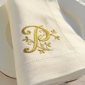Monogrammed Linen Napkins, Embroidered Napkin, Personalized Lİnen Napkins 20"x20" Linen Napkin, Dinner Napkins, Napkins Gift