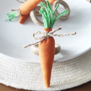 Easter Napkin Rings, Carrot Napkin Ring, Cloth Carrot Napkin Holder, Easter Table Decor, Easter Kitchen Decor, Easter Carrot Table Decor image 5