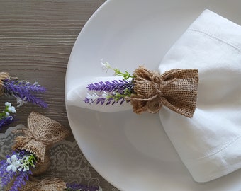 Lavender Wedding Table Decor, Lavender Napkin Ring, Floral Napkin Holder, Purple Napkin Rings, Farmhouse Table Decor, Housewarming Gift