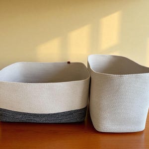 Handmade Cotton Organizer Baskets, Cotton Rope Storage Bowls, Rope Storage Baskets, Custom Size Rope Organizers, Cotton Rope Storage Baskets