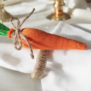 Easter Napkin Rings, Carrot Napkin Ring, Cloth Carrot Napkin Holder, Easter Table Decor, Easter Kitchen Decor, Easter Carrot Table Decor image 2