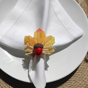 Fall Napkin Ring, Acorn Fall Leaves Napkin Rings, Autumn Maple Leaf Napkin Ring, Fall Acorn Napkin Ring, Thanksgiving Napkin Rings