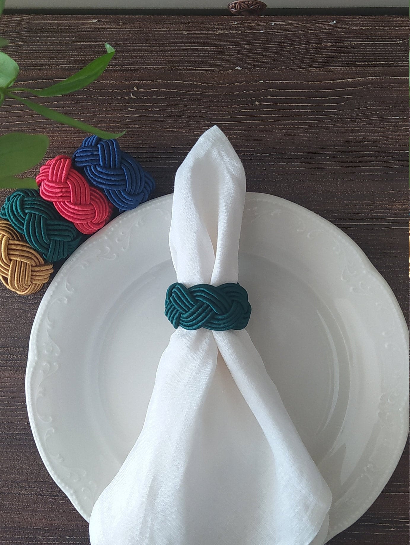 Anneau coloré de serviette de coton décor de table de Etsy