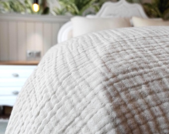 Soft Organic Cotton Gauze Blanket, Muslin King Queen Bedspread, Muslin Throw Blanket, 4 Layered Gauze Cotton Throw Blanket