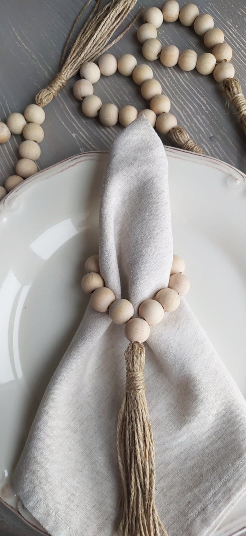 Wooden Napkin Ring Wooden Bead Napkin Ring Thanksgiving Etsy