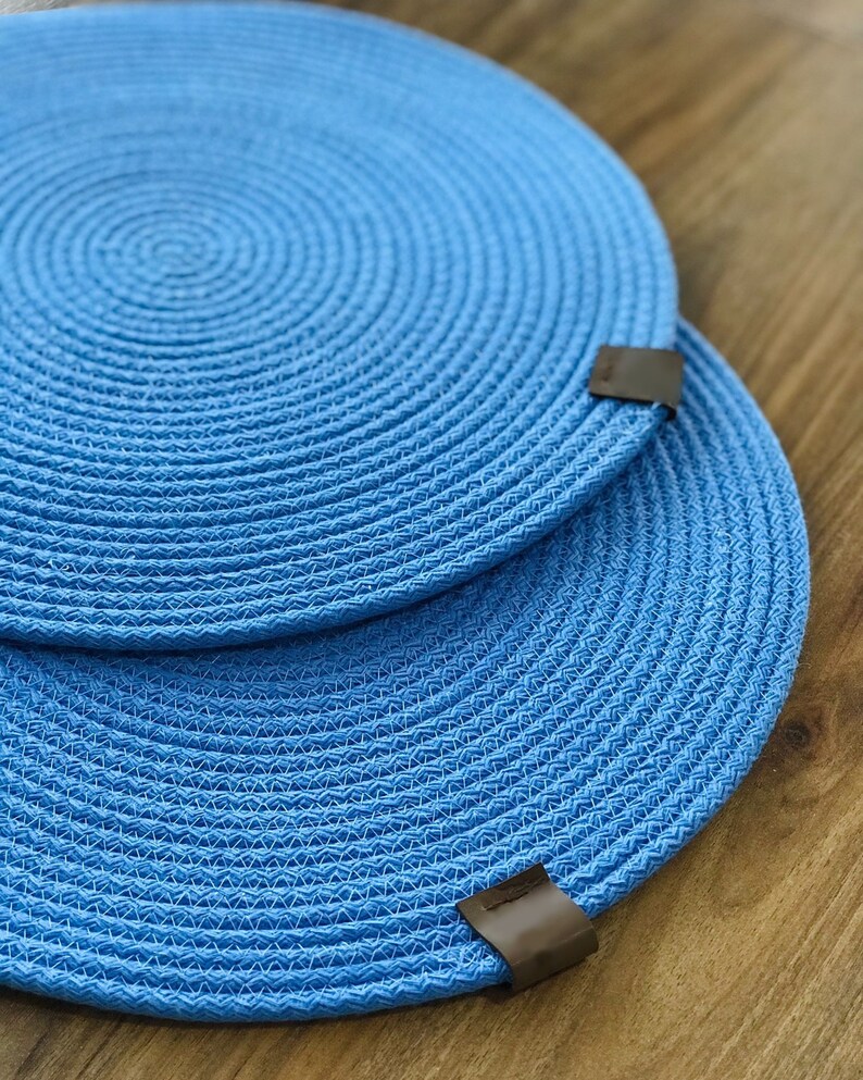 Colorful Rope Placemat Set Cotton Rope Placemat Hand Woven Etsy