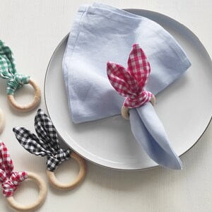 Easter Bunny Ears Napkin Rings Set Of 4- Gold Rabbit Ears
