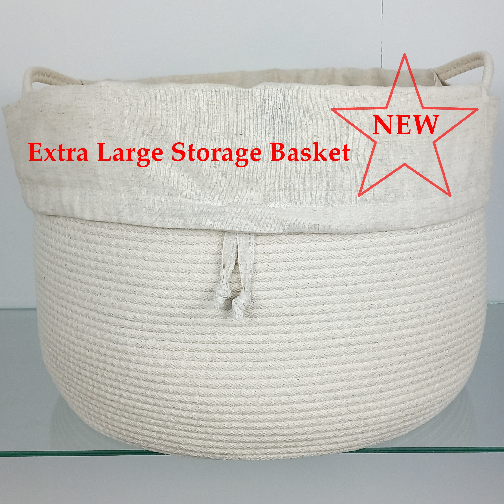 Extra Large Rope Basket With Insert Laundry Room Basket Hand Etsy