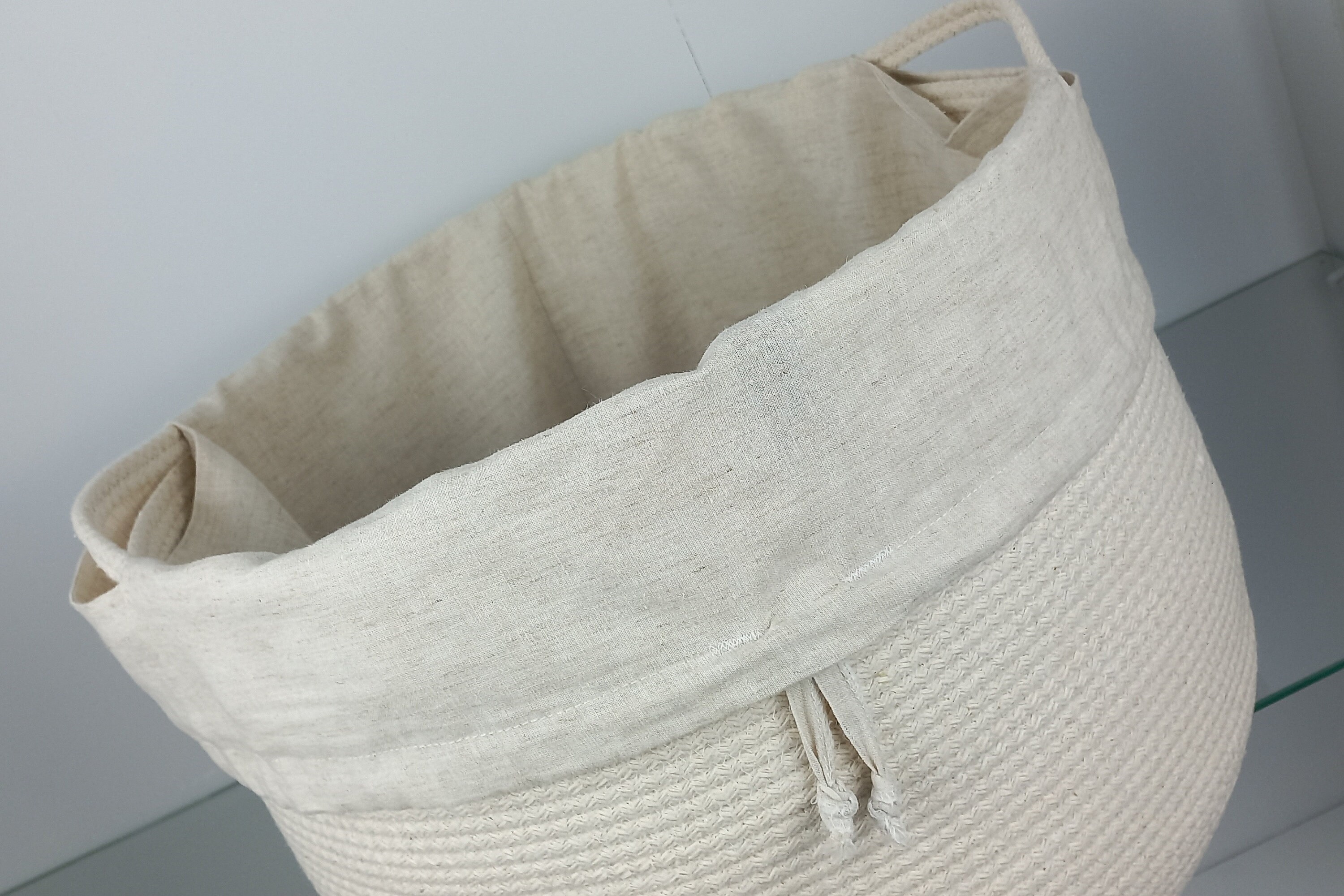 Extra Large Rope Basket With Insert Laundry Room Basket Hand Etsy