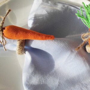 Easter Napkin Rings, Carrot Napkin Ring, Cloth Carrot Napkin Holder, Easter Table Decor, Easter Kitchen Decor, Easter Carrot Table Decor image 4