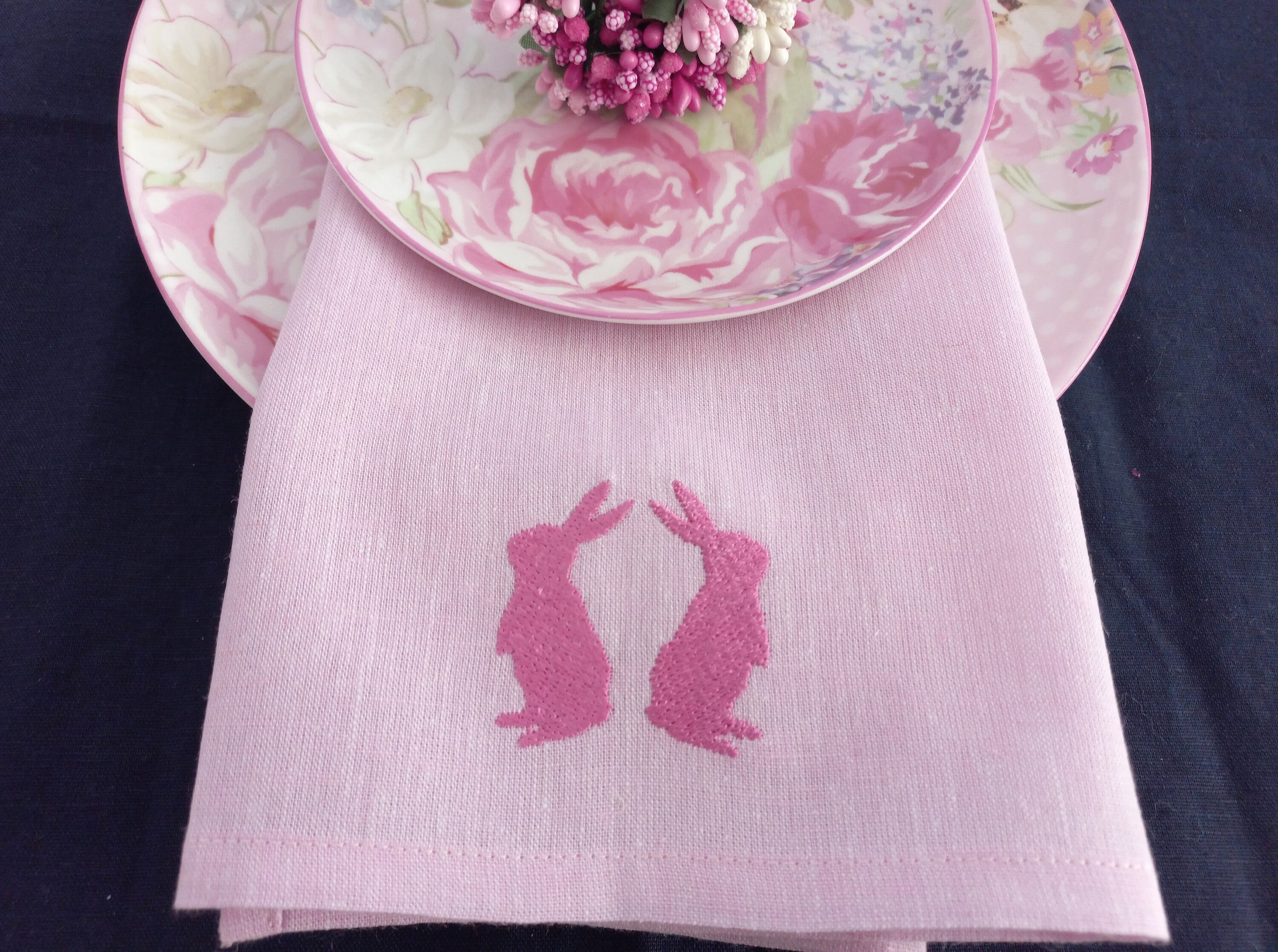 Easter Bunny Napkin Easter Napkin Easter Dinner Etsy