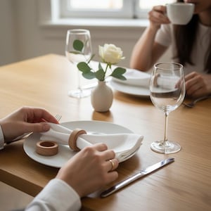 Wooden Napkin Ring, Beech Wood Square Napkin Ring, Oak Napkin Ring, Kitchen Decor, Smooth Wooden Napkin Ring, Oak Table Decor