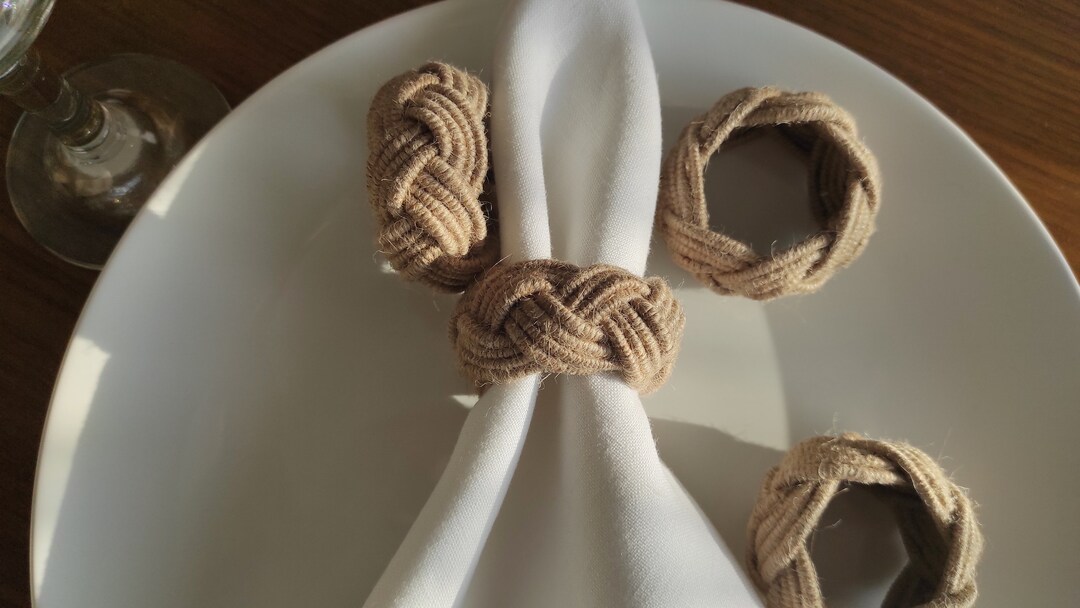 Jute Napkin Holders Boho Napkin Rings Rustik Napkin Ring Etsy
