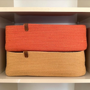 Rectangle Cotton Rope Organizer Basket, Custom Rope Storage Bowls, Square Cotton Cord Rope Basket, Bathroom Cotton Rope Storage Basket