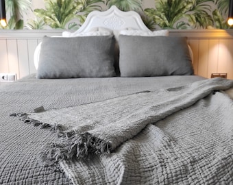 Soft Organic Cotton Gauze Blanket, Muslin King Queen Bedspread, Muslin Throw Blanket, 4 Layered Gauze Cotton Throw Blanket, Gauze Blanket
