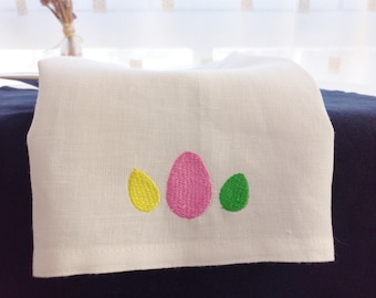 Colorful Easter Egg Napkin, Egg Pattern Linen Napkin, Easter Dinner Napkin, Organic Linen Napkin, Table Decor, Easter Gift, Garden Decor