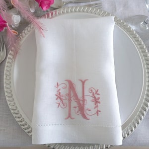 Monogrammed Linen Wedding Napkins, Wedding Napkins, Personalized Linen Napkin, Dinner Napkin, Custom Napkin Gift Set, Decorative Napkin