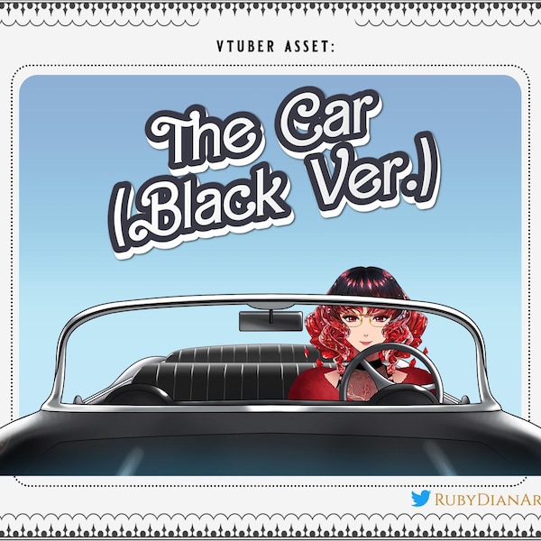 Barbie Car vtuber asset (Black version) | stream props