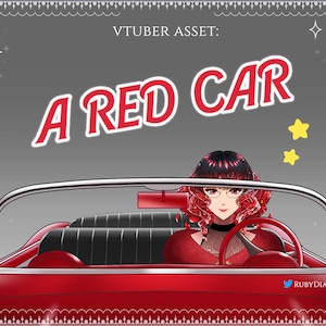 A Red Car | vtuber assets for twitch streaming | cool stream props | red Barbie car corvette