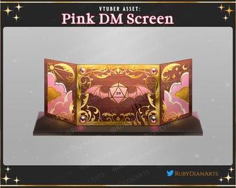 Pink DM Screen for DnD | GM Screen | vtuber assets | Twitch stream assets | virtual ttrpg streaming props