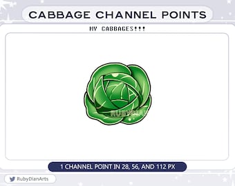 Puntos de canal Cabbage / Emote para Twitch / ¡MIS COLES! / Kawaii Twitch Emotes e insignia para transmisiones