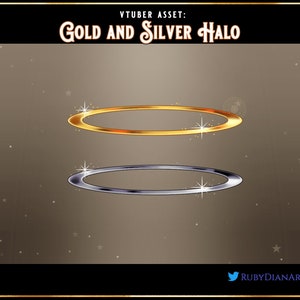 Gold and Silver Halo | vtuber assets | angel streaming prop and decoration